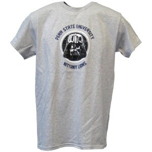 heather gray short sleeve t-shirt with Darth Vader and Penn State University Nittany Lions